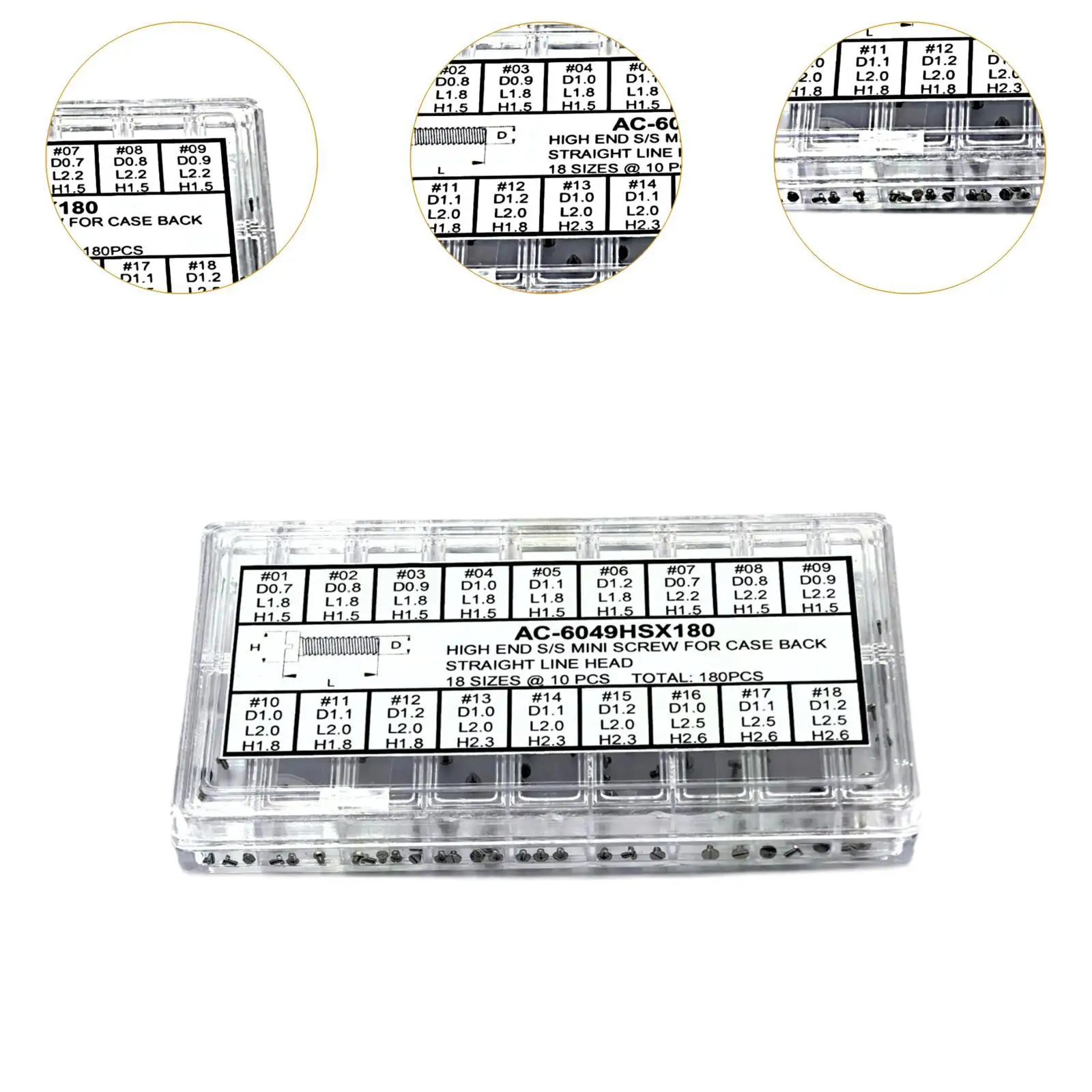 1 صندوق برغي صغير، لعلبة الساعة الخلفية، ملحقات الأجزاء، إصلاح الصلب #5