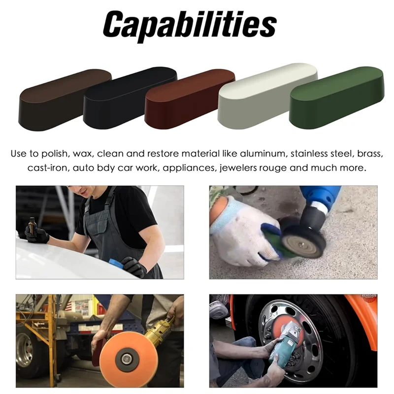 -A90P 8Inch Airway Buffing Wheel, 9Pcs Aluminum Wheel Polishing Kit In Diameter 5/8 Inch Arbor Hole, Polishing Compound