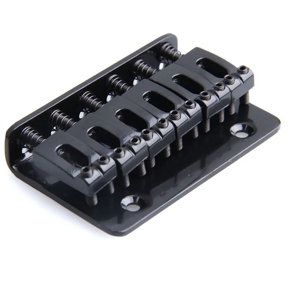 Puente Hardtail de 6 sillines para guitarra eléctrica, carga superior de 65mm, color negro