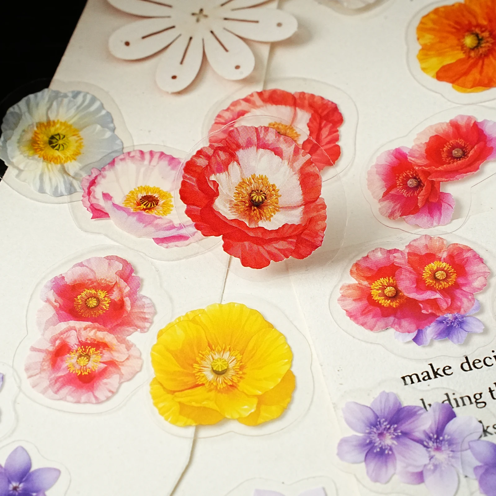 Etori Life Scorching Sunlight Aquarell Mohn Hortensie Aufkleber 50 Stück Journal Notebook Dekoration Blumenaufkleber für Laptop, Telefonaufkleber, Fotoalbum, handgemachtes Sammelalbum, Raumdekoration, Geschenkpapier, Geschenkpapier, Bäckversiegelung, Spielzeugaufkleber, Geschenk für Freunde