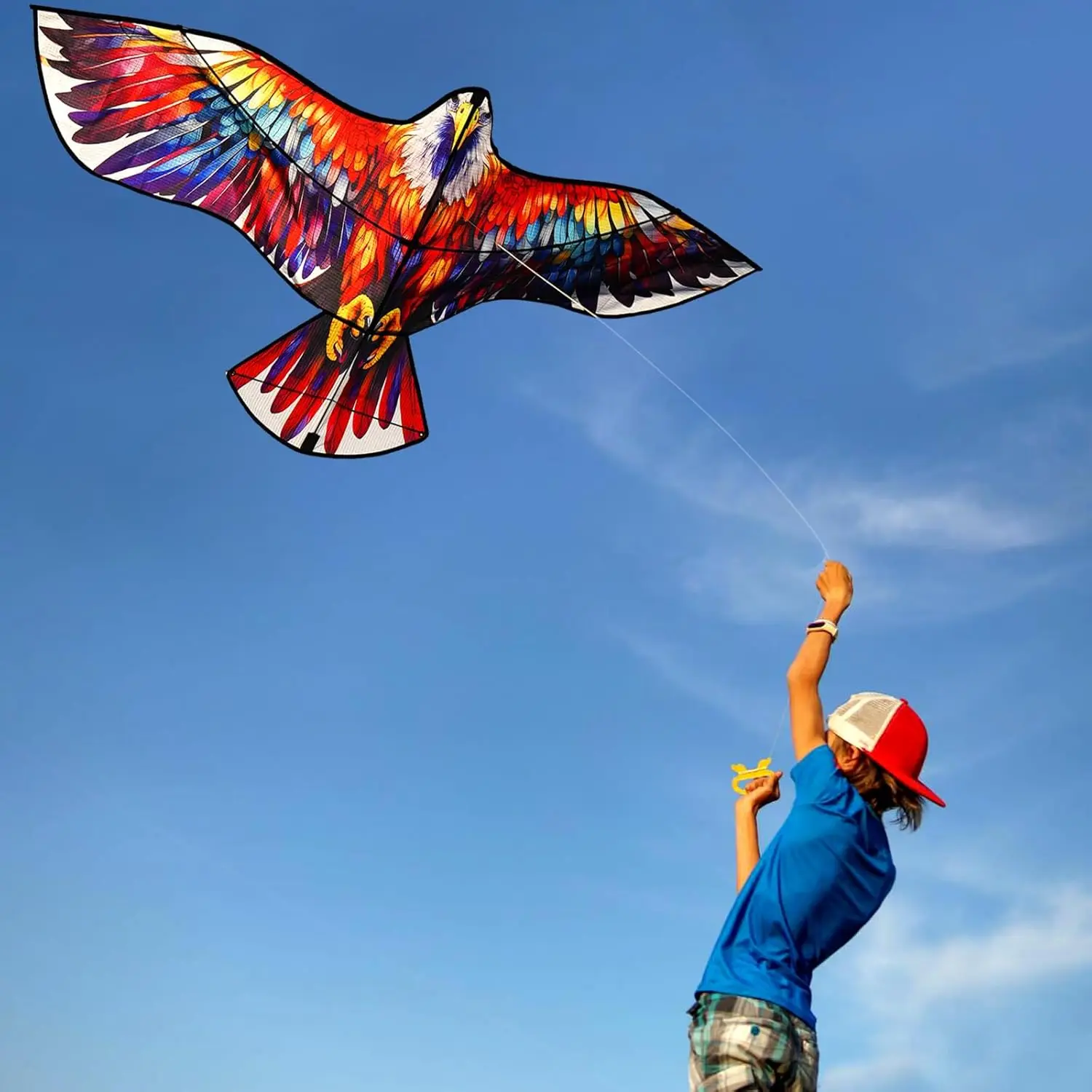 New Outdoor Fun Sports Huge 160cm Colorful Eagle Kite With Handle Line Novelty Toy Kites For Adult /Kids Large Good Flying