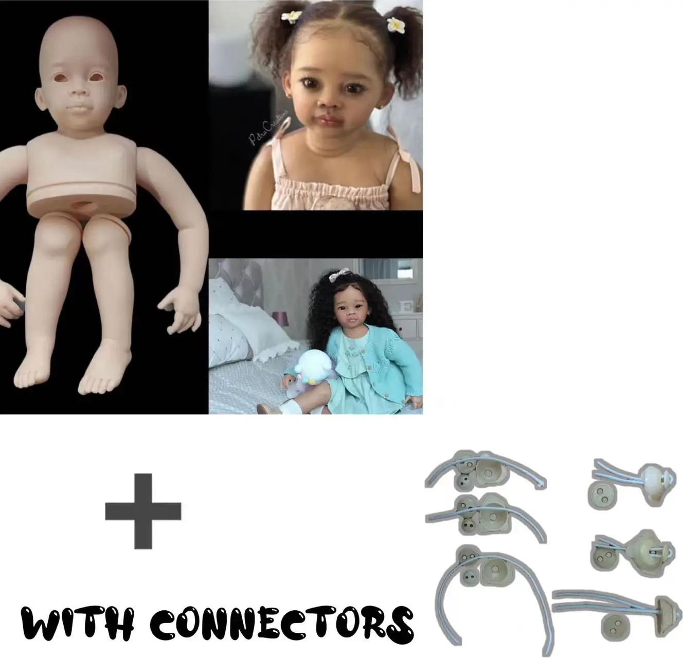 

【With Connectors 】FBBD 32inch Reborn Baby Doll Meili Huge Baby Girl With Cloth Body With Connectors DIY Part Dolls For Girl