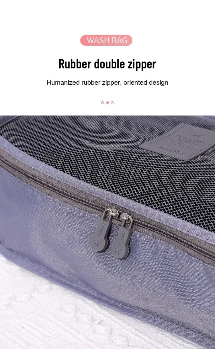 6-teiliges Set faltbarer Reise-Aufbewahrungstaschen, tragbarer Gepäck-Organizer, Packwürfel für Kleidung, Kofferorganisation, Reiseutensilien – Detail 4