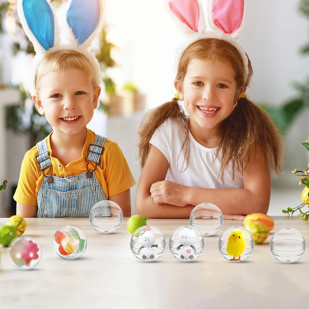 Capsules transparentes rechargeables, 150 pièces, boules rondes claires pour distributeurs automatiques, stockage de perles, fournitures artisanales, balles de jeu