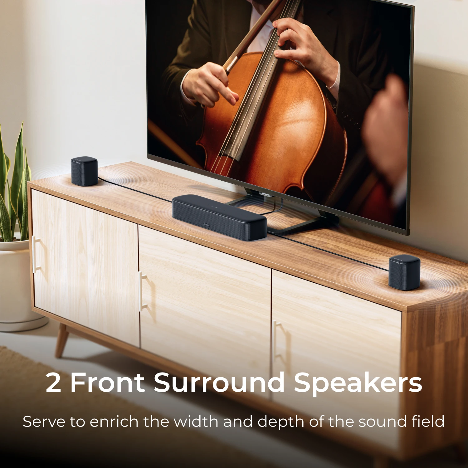 ULTIMEA Aura S4T 350W 7.1ch TV Soundbar with 4 Surround Speakers, Surround Sound System with Subwoofer, App Control, HDMI ARC