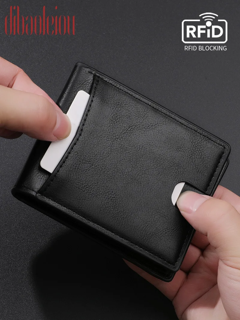 Hot Sale RFID Theft Protection Men Wallet Purse Man Wallets Slim Short Mens Wallet Coin Purse Card Holder Doka Large Capacity