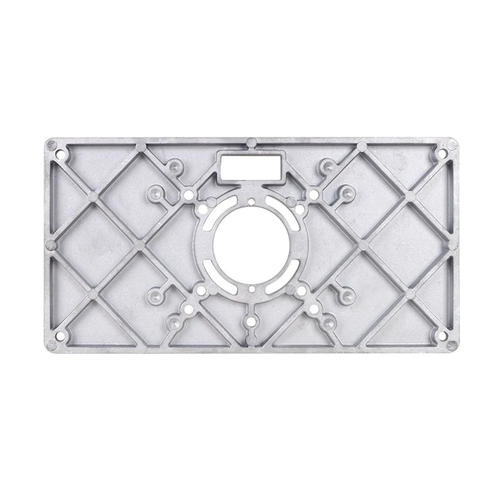 Aluminium Router Table Insert Plate Multifunctional Woodworking Benches Carpenter Machine Engraving Board with 4 Rings Tools