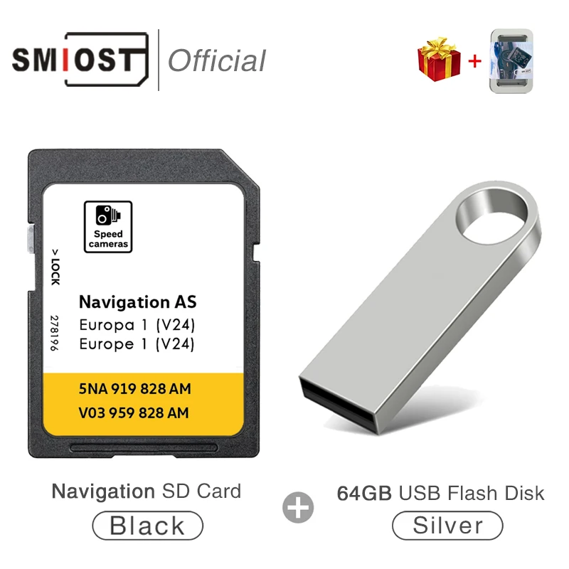 32GB SD Card for VW AS V24 Car Navigation System MIB2 with GPS EU Map Software Newest 2026 Version