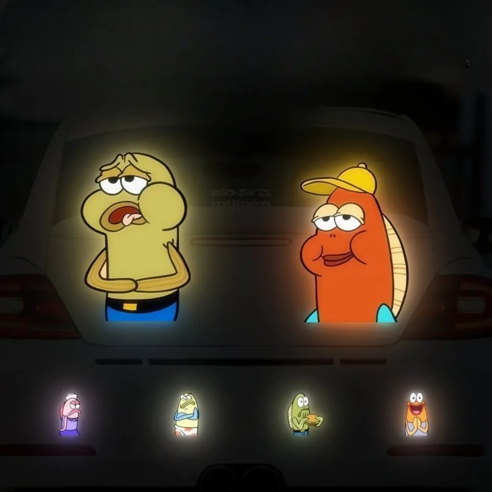 SpongeBob Bikini Bottom Cute Animal Reflective Car Sticker Scratch Cover Creative Auto Decoration Gift - view 2