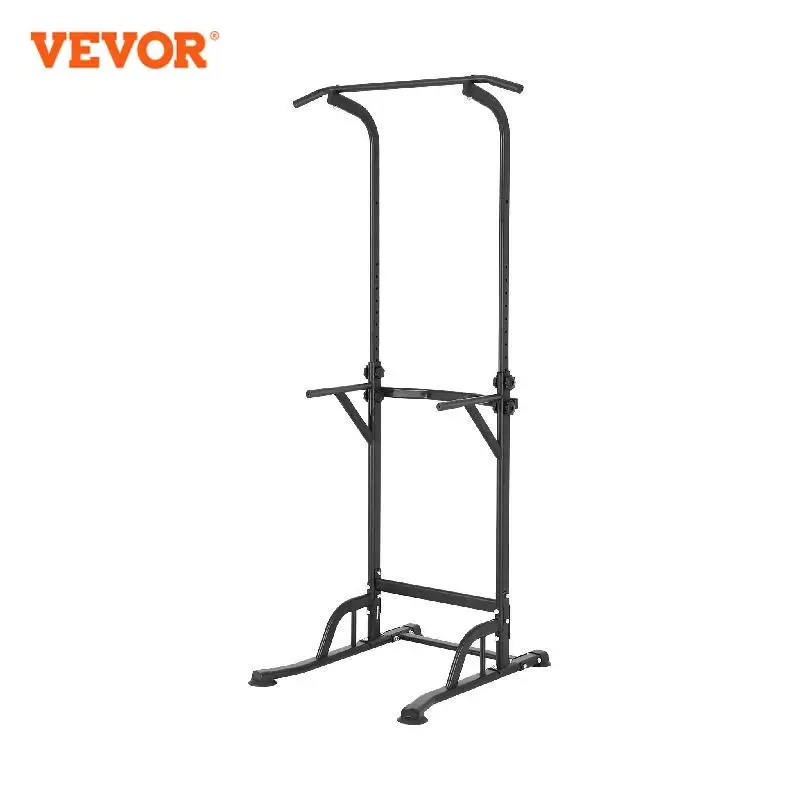 

VEVOR Power Tower Dip Station Adjustable Pull Up Bar Stand Strength Training Workout Equipment 4 Suction Foot Covers Home Gym