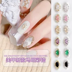 5Pcs New Quality Horse Eyes Nail Designs Charms Luxury Zircon Nail Art Charms Jewelry For Nail Art Multi-Colors Gems Charms