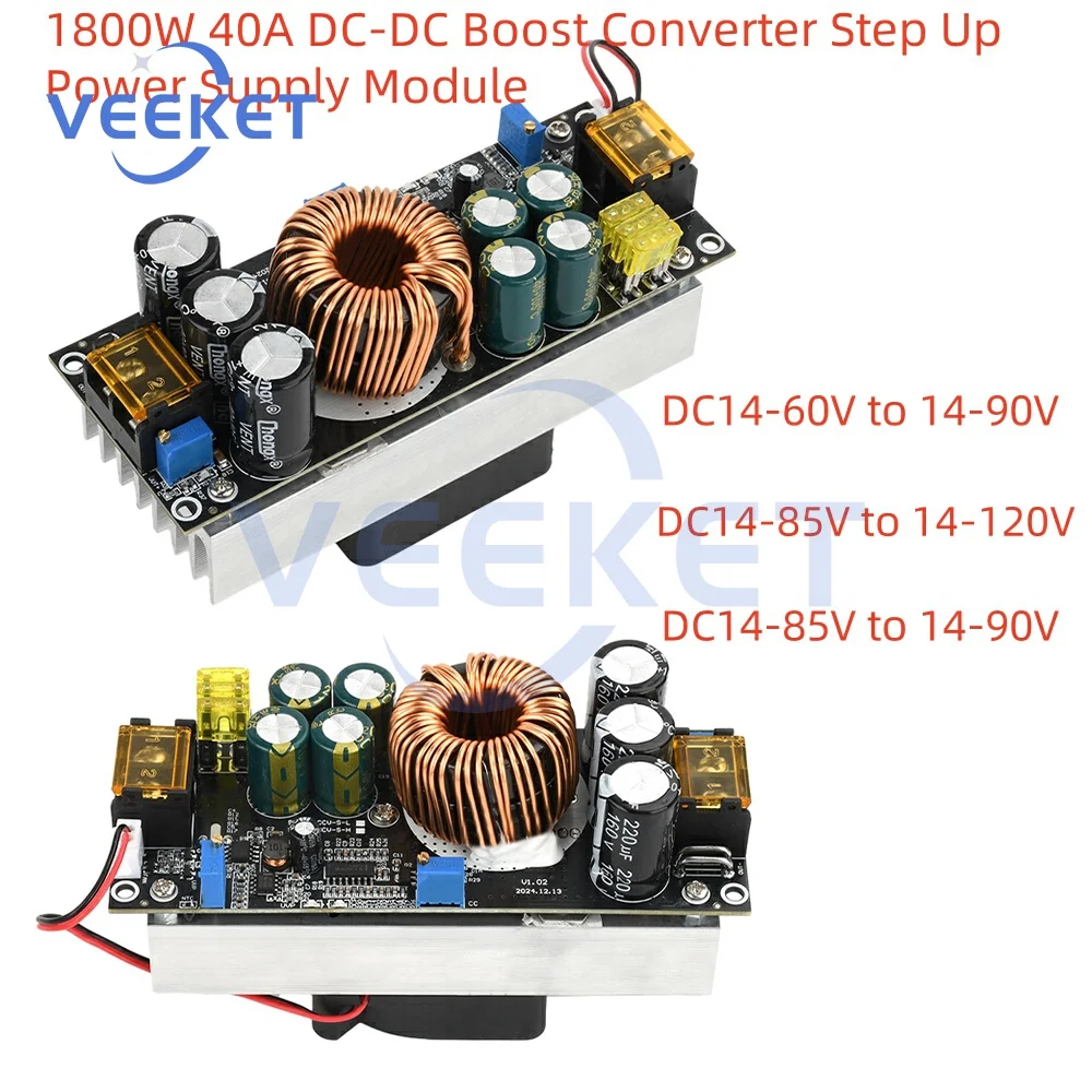 

1800W 40A DC-DC Boost Converter Step Up Power Supply Module Constant Voltage Current Adjustable Voltage Converter