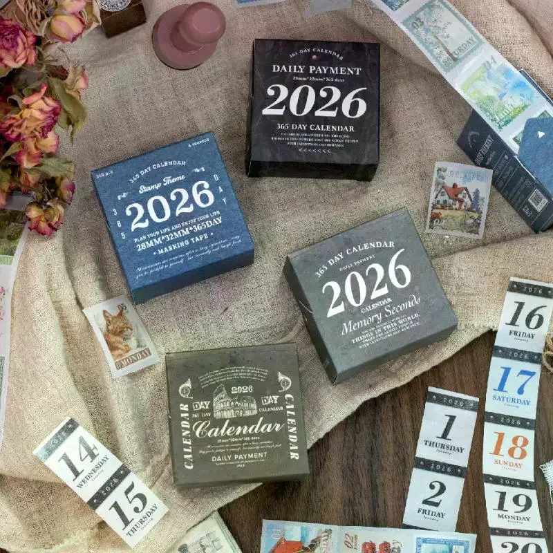 

GO 365pcs Vintage 365 Days Daily Life Tape Stickers For Collage Junk Planner Scrapbooking Diy Masking Tape