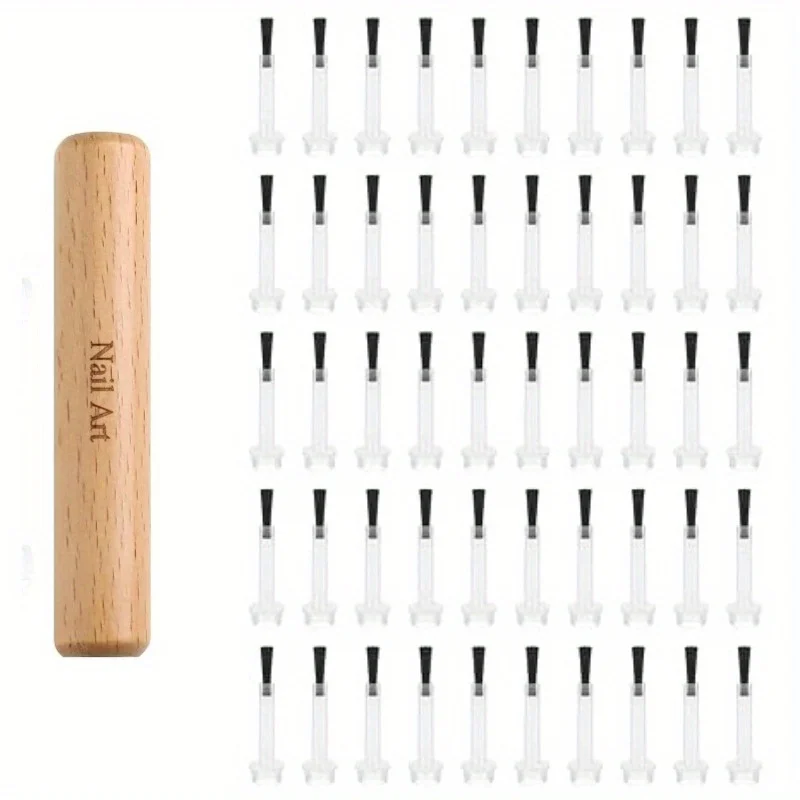 Set de pinceles profesionales para arte de uñas con mango de madera desmontable, pinceles multiusos para esmalte, herramientas y accesorios 6
