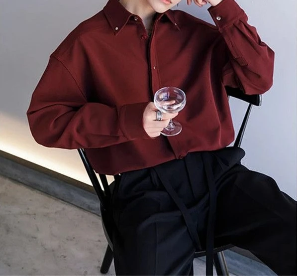 Tie Design Shirt 2026 Men's Spring and Autumn Loose and Handsome Men's High-end Shirt