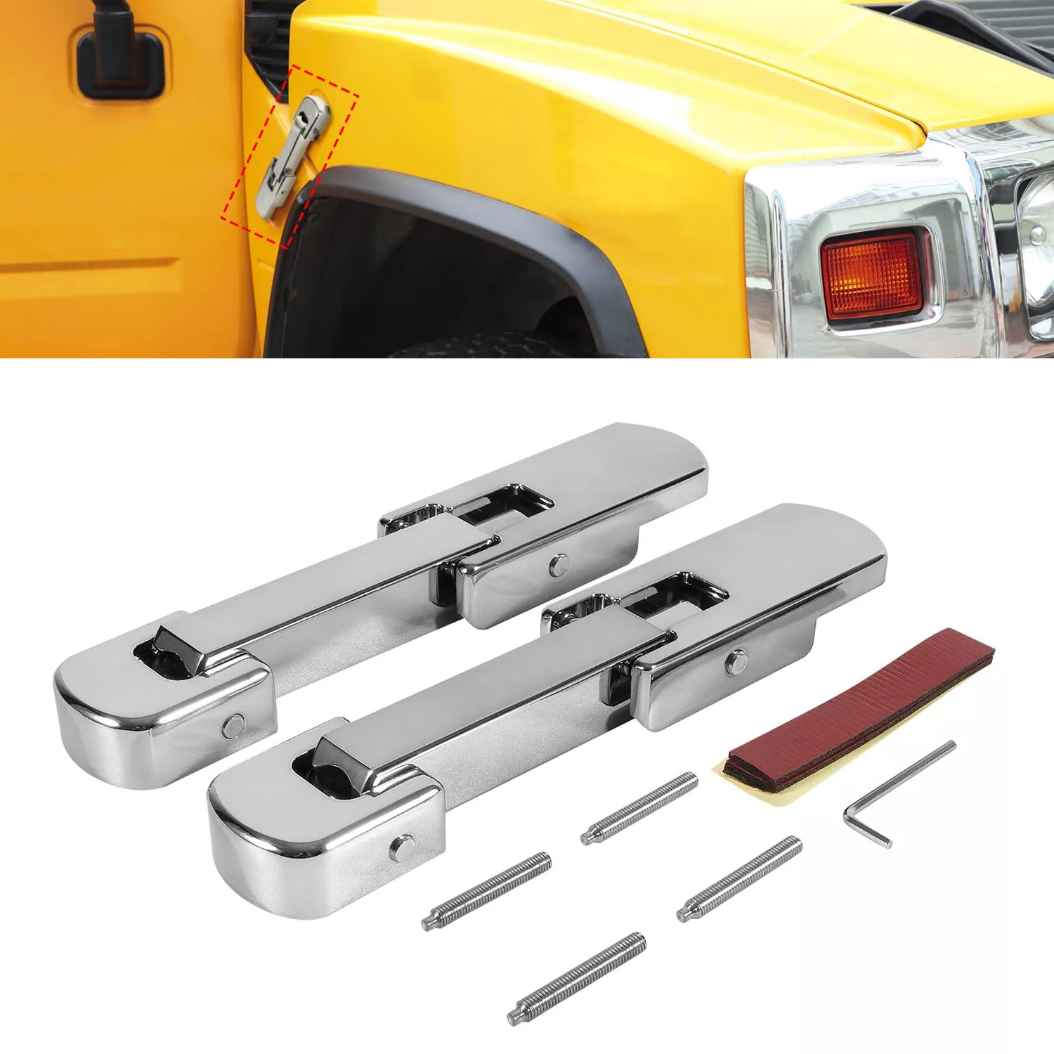 

Крышка защелки капота H2 для Hummer H2 2003-2009, хромированная алюминиевая накладка, комплект накладки на корпус, внешние аксессуары