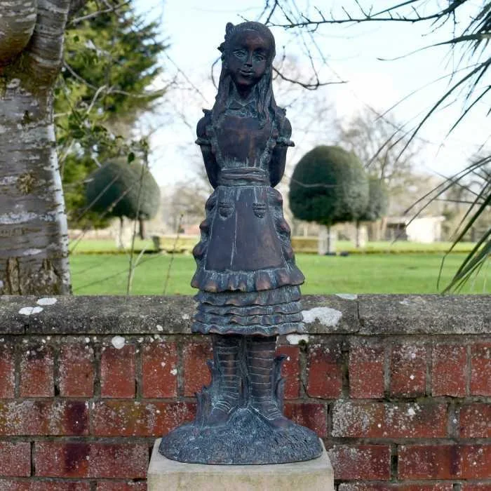 Figurine Alice au pays des merveilles en résine dégradée, lapin blanc, chapelier fou, statue de chat du Cheshire, décorations de jardin