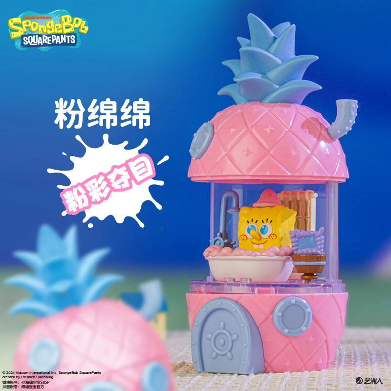 Bob l'éponge Squarepants ananas maison Bikini bas figurine boîte aveugle jouets ornement de bureau assemblage Anime poupée cadeaux de noël