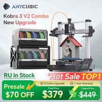 ANYCUBIC Kobra 3 V2 Combo 600mm/s Fast Printing 3D Printer 8 Colors ACE Pro Filament Auto Drying Anycubic APP Control 3D Printer