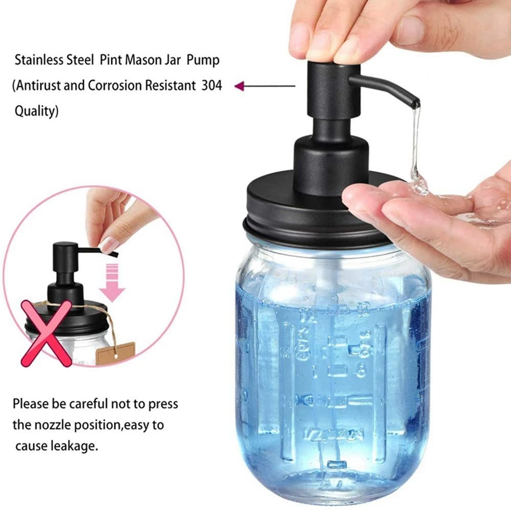 ABKJ-4 Pack Mason Jar Soap Dispenser Lids With Pumps,Lotion Soap Dispenser Lids For 16Oz Regular Mouth Mason Jar Decor