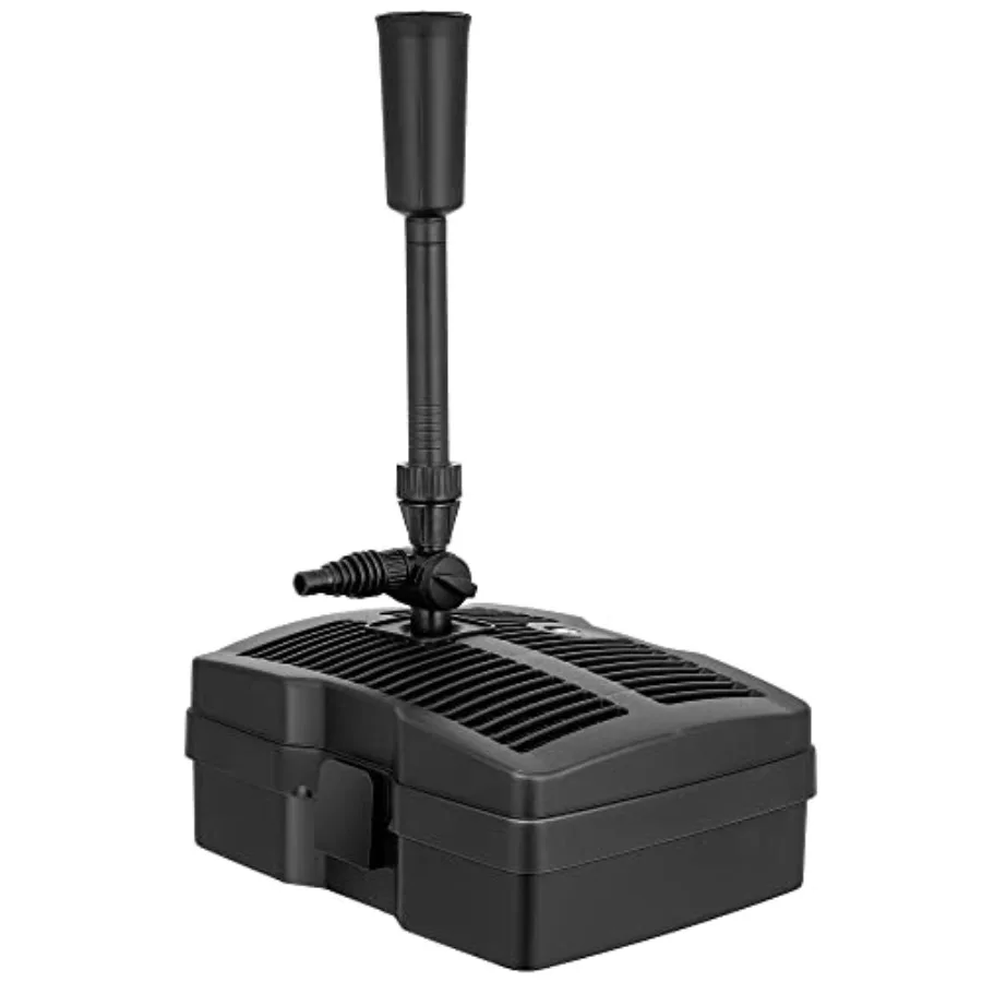 

660 GPH Submersible Pond Filter Pump Fountain Kit with Sterilizer for 1180 Gallon Ponds Built-In Water Pump Durable Plastic Bla