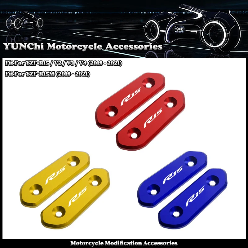 Fit For YAMAHA YZF R15 V2 V3 V4 R15M 2018-2021 Motorcycle Rearview Mirror Hole Base Cover Windshield Decorative Cap Accessories