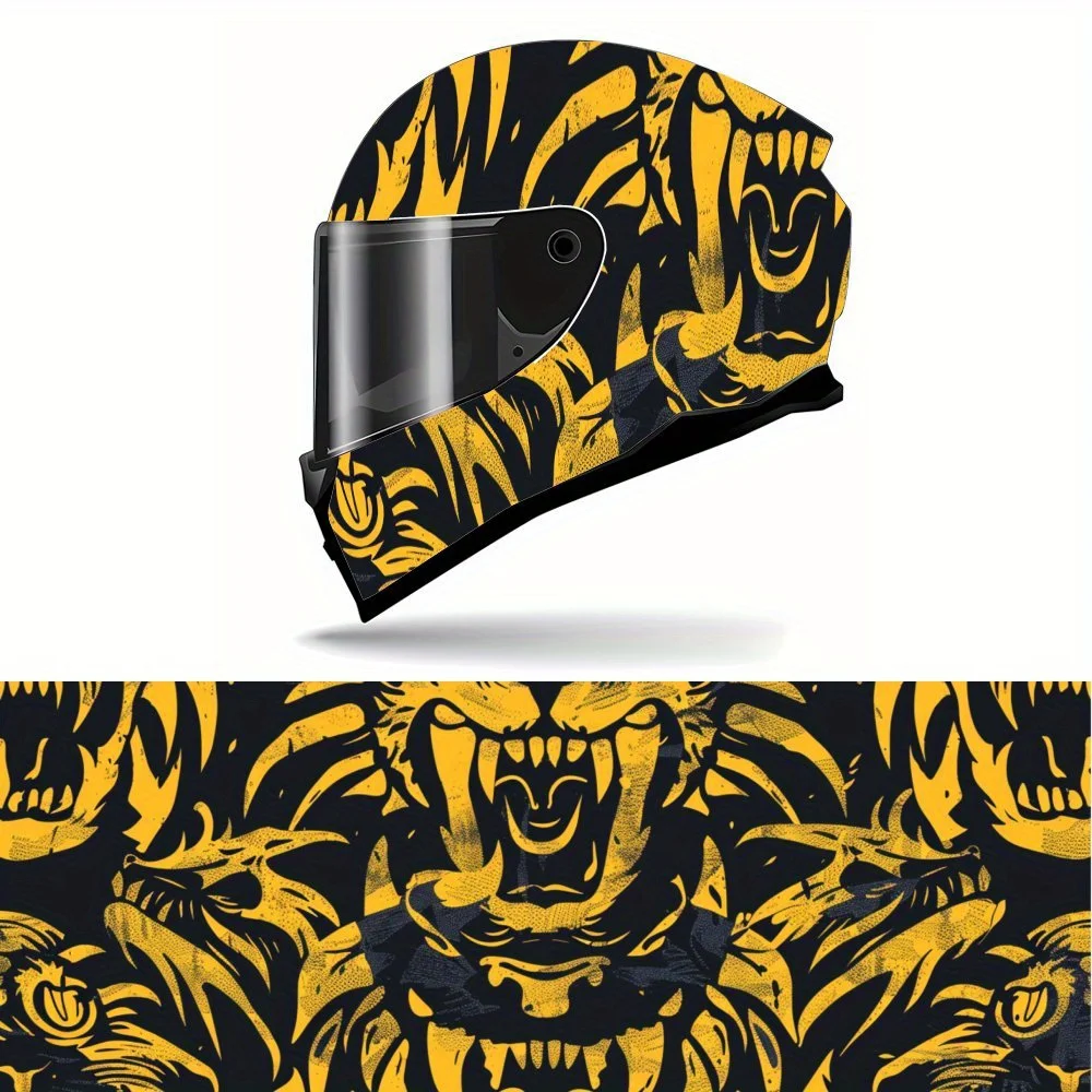 

Fierce Panther Roar Print Full Helmet Wrap Sticker Motorcycle Helmet Racing Graphic Decal Vinyl Wrap Helmet Decorative Sticker W