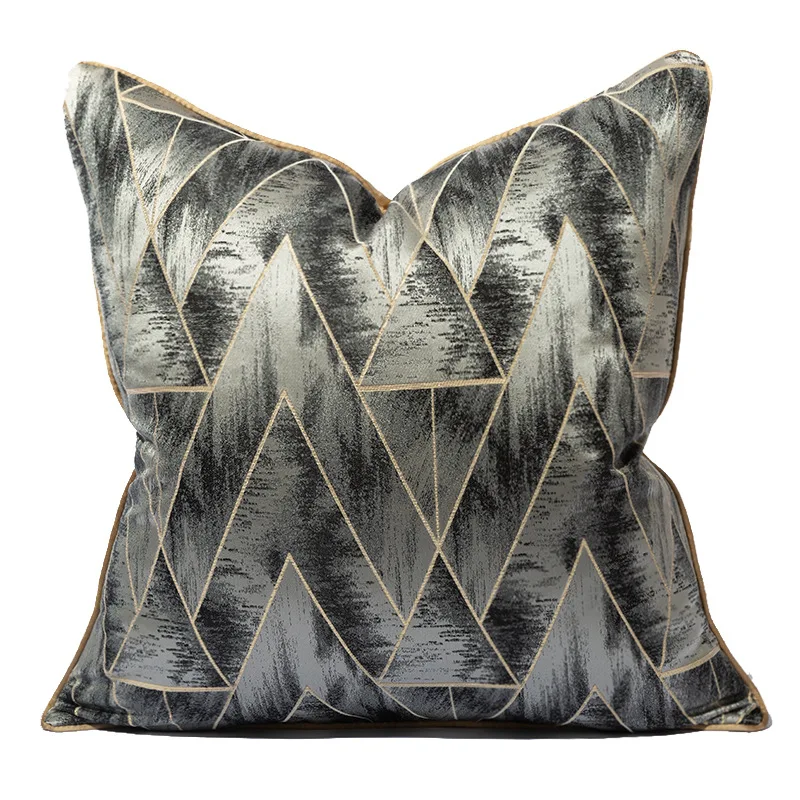 Luxury Cushion Black Golden Pillow Cover Geometric Cushion Cover Marble Texture Pillowcase