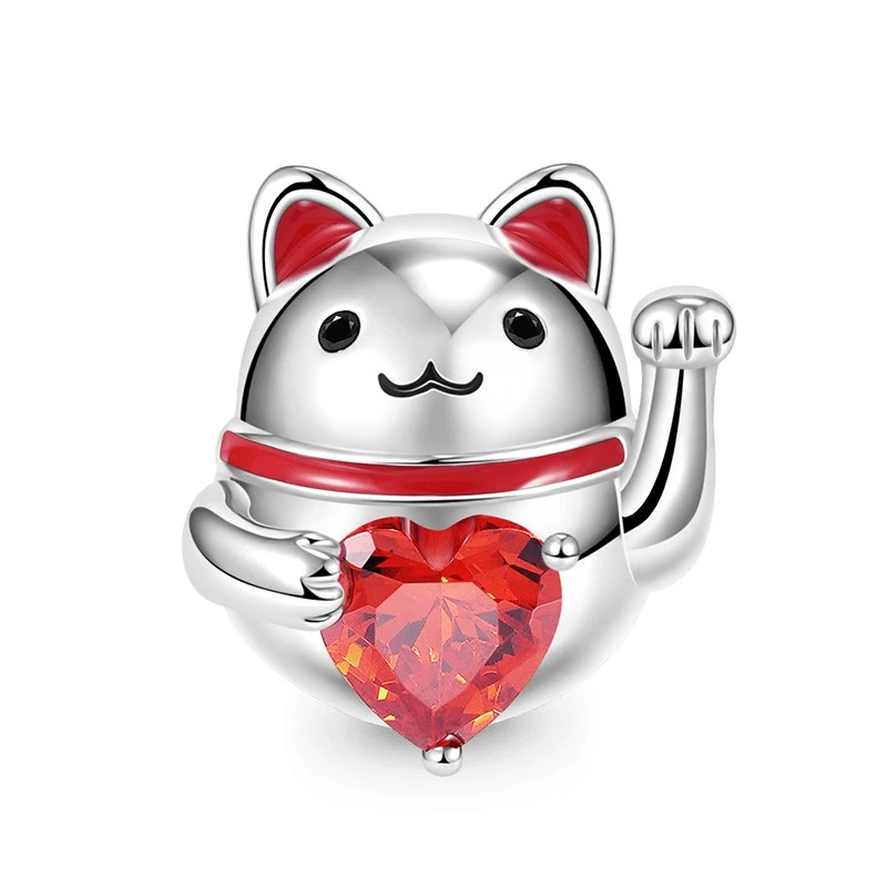 Hot Sale Embraces Heart Series Black Cat Axolotl Frog Penguin Charm Beads Fit Original Silver 925 Bracelet Jewelry Gift