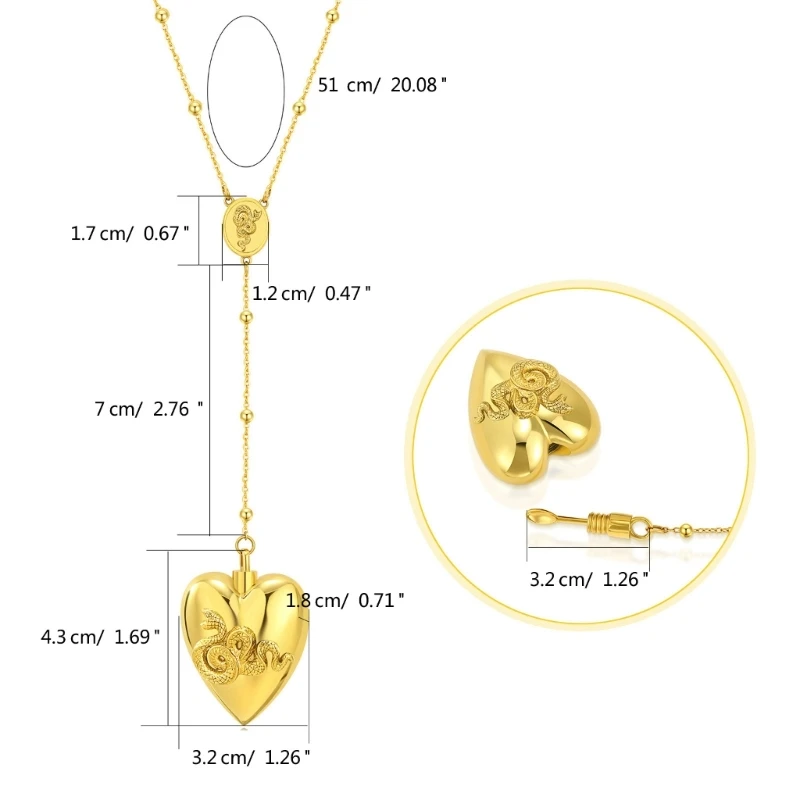 Heart Snake Pendant Necklace Wedding Jewelry Accessories for Women Girl Birthday