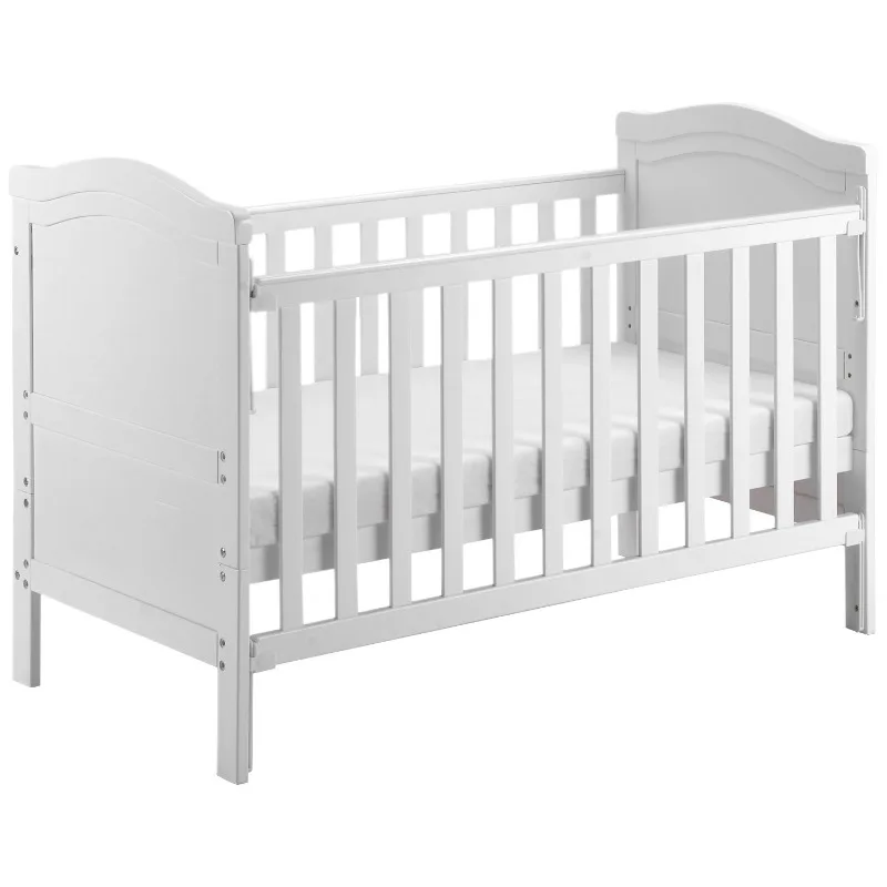 Solid wood crib with foam mattress Minimalist furniture