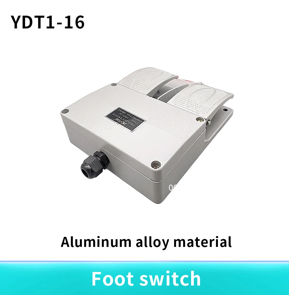 YDT1-16 AC 380V 6A aluminum double with KH9011 core silver point foot pedal switch MD6-L02