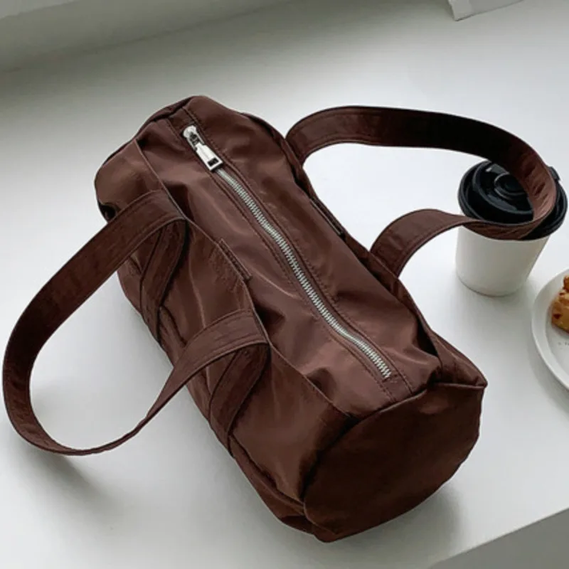 Nylon Bag Large Shoulder Capacity Cylinder Portable Handbag For Woman Casual High-Quality Messenger Versatile Luxury Crossbody