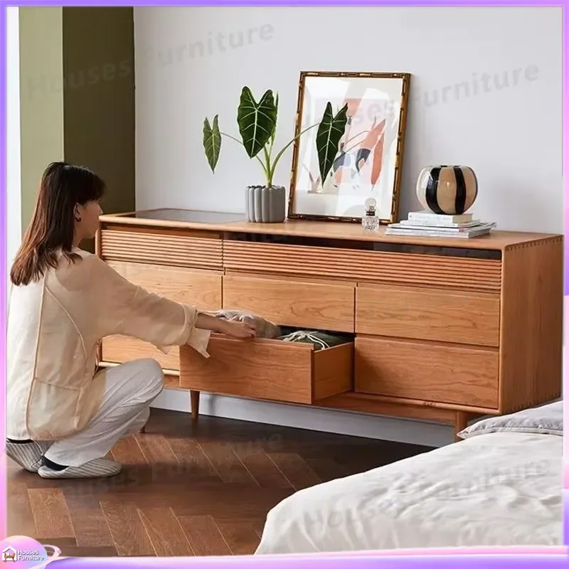 Nordic Solid Wood Shoe Cabinet 8 Drawer Entryway Storage Bench Multifunctional Organizer for Living Room Bedroom Small Space