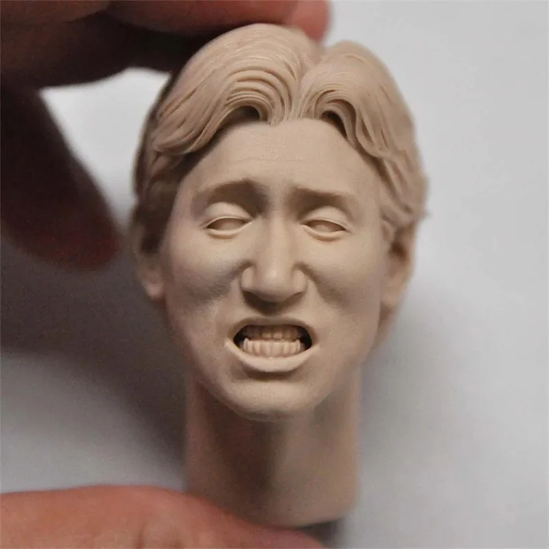 

1/6 Male Soldier Jacky Cheung Unpainted Head Carving Model Toy Accessories Fit 12'' Action Figure Body In Stock