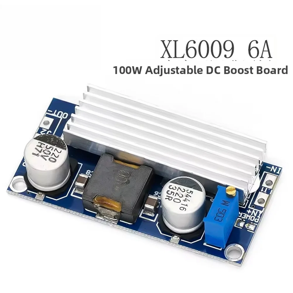 Para XL6009 6A DC módulo convertidor de refuerzo 100W fuente de alimentación de aumento voltaje ajustable 3,5 a 35V entrada 4 a 30V