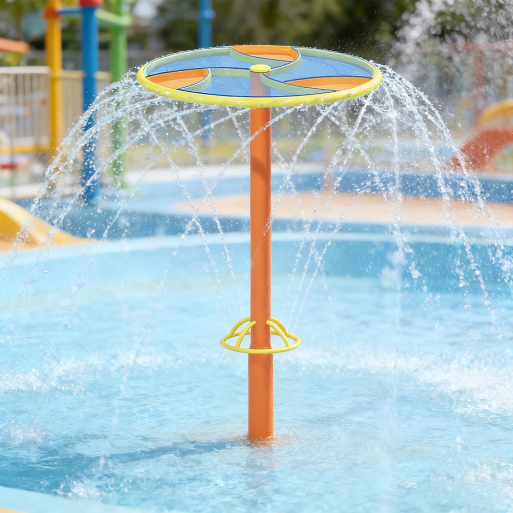Stainless steel rotating waterfall fountain fountain colorful children's water play equipment