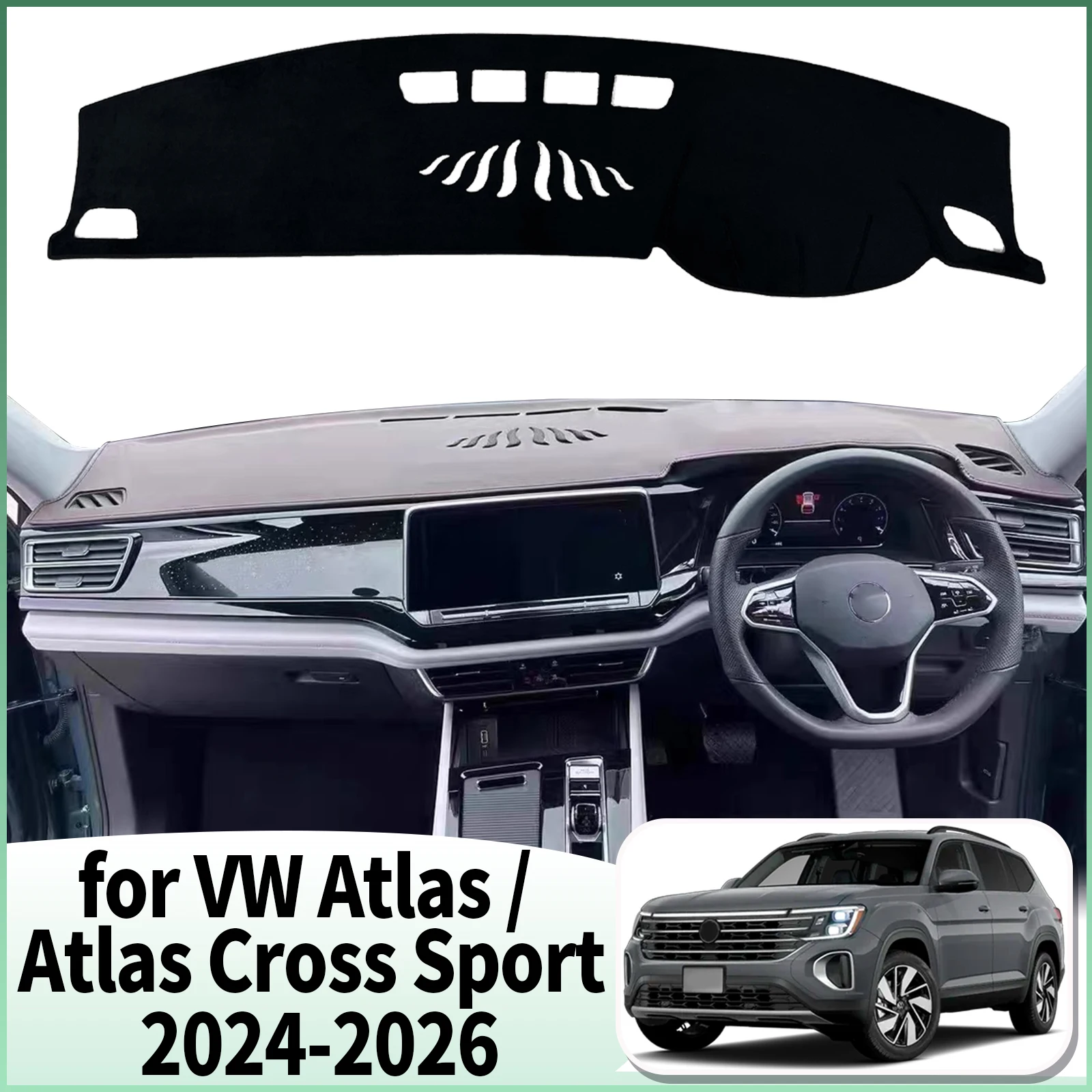 

fit for VW Atlas 2024 2025 2026 Cross Sport Car Dashmat Accessories Dashboard Cover Pad DashMat Sunshade Protective Carpet
