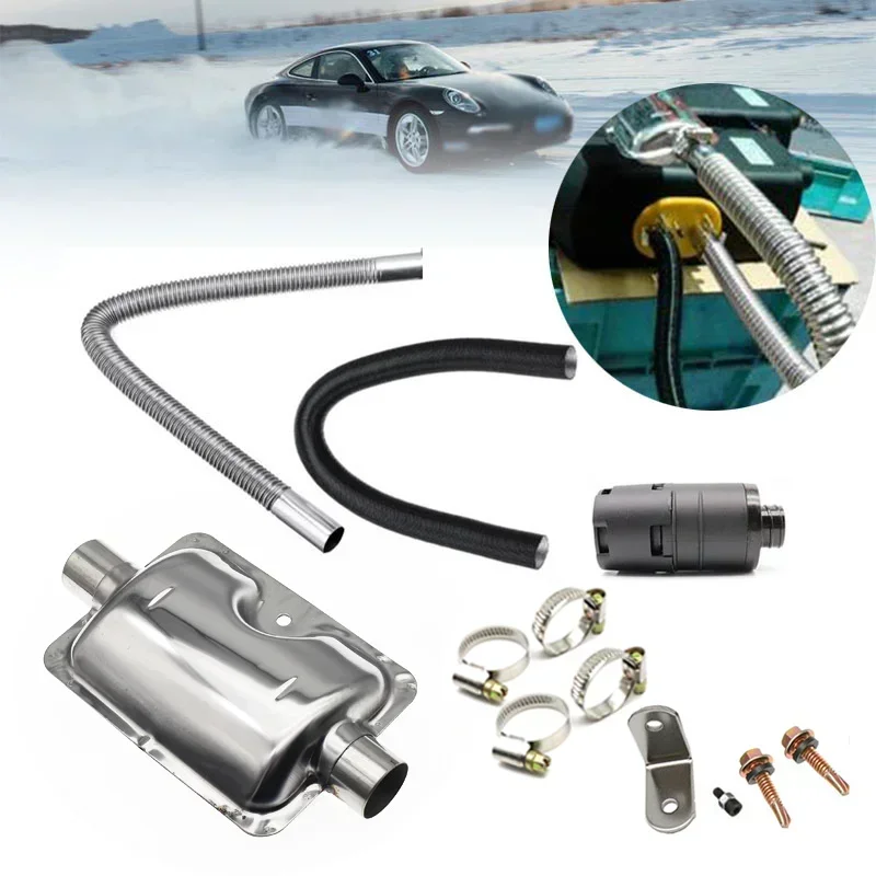 Diesel Parking Heater 24mm Exhaust Silencer Muffler + 25mm Air Filter + 2Pipe For Air Diesel Heater For Webasto Eberspache