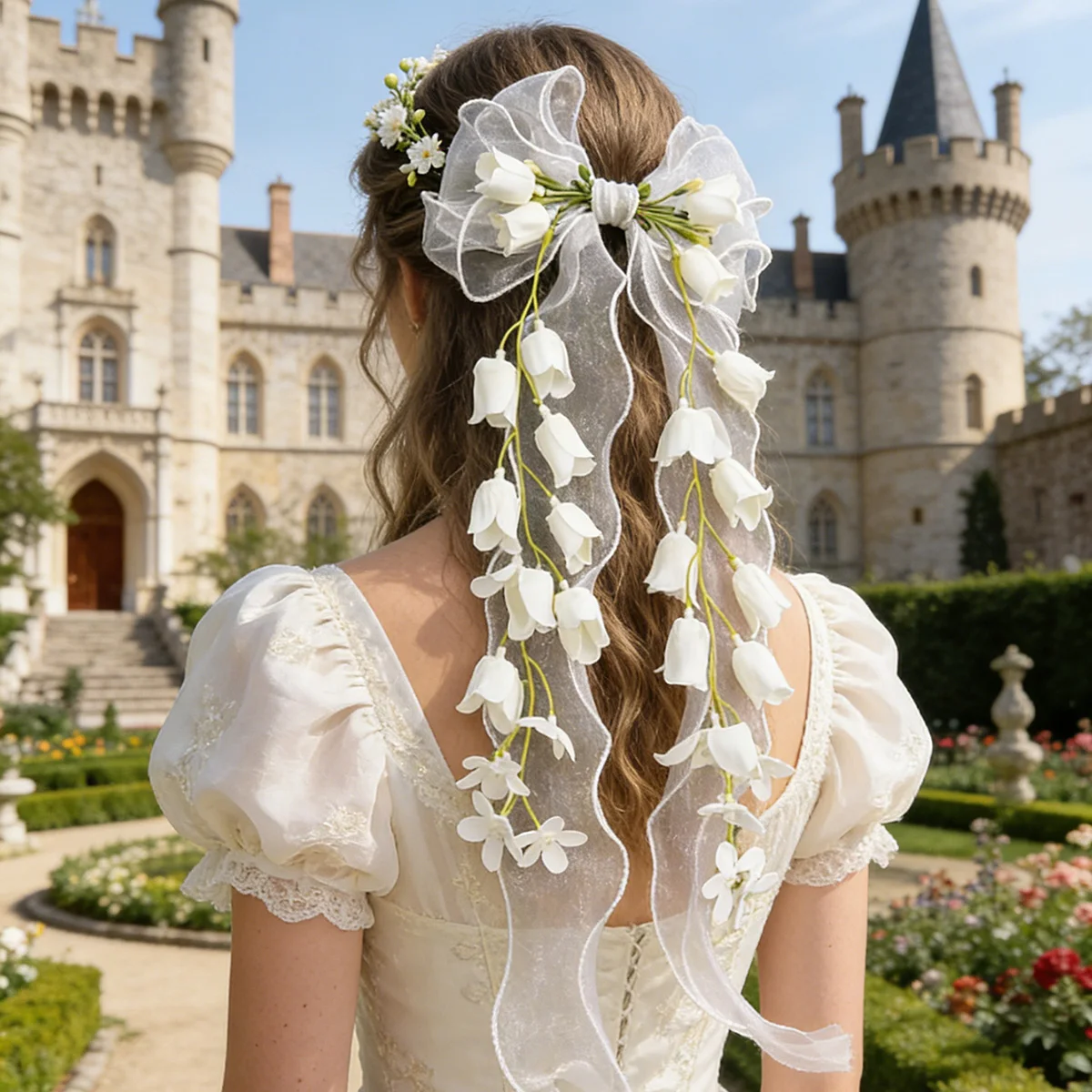 AWAYTR New Fashion Lace Bow Flower Hair Clips Women Ponytail Bow Hairpins Barrettes BowKnot Hairclip Girls Hair Accessoires