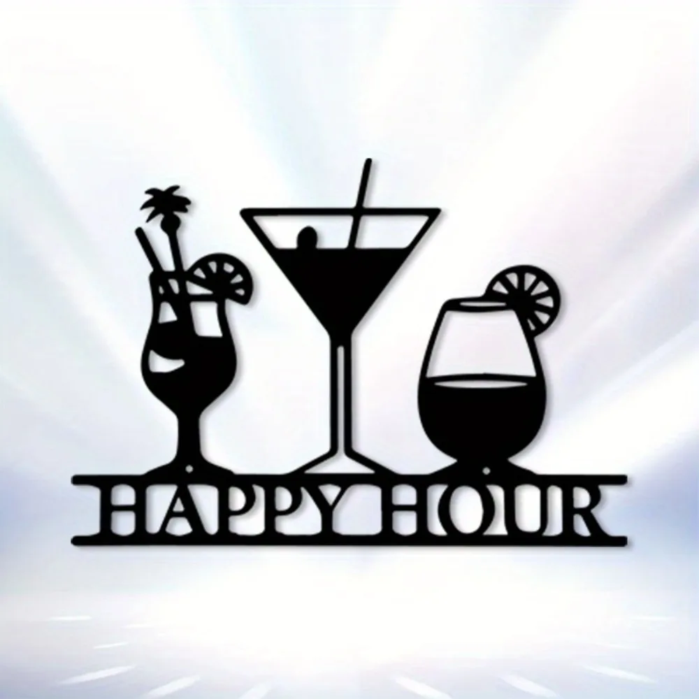 CIFBUY Metal Wall Art Vintage Cocktail Martini Sign Iron Craft Sculpture Indoor Outdoor Home Bar Plaque