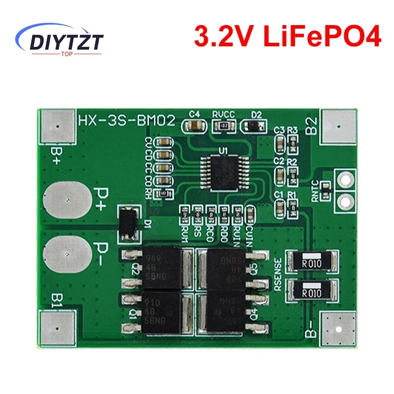 1/3 шт. 3S 9,6 В 11,1 В 12,6 В Lifepo4 литий-ионная липо-ионная плата защиты литиевой батареи 18650 BMS 14A ограничение 20A печатная плата 4-ячеечная упаковка PCM