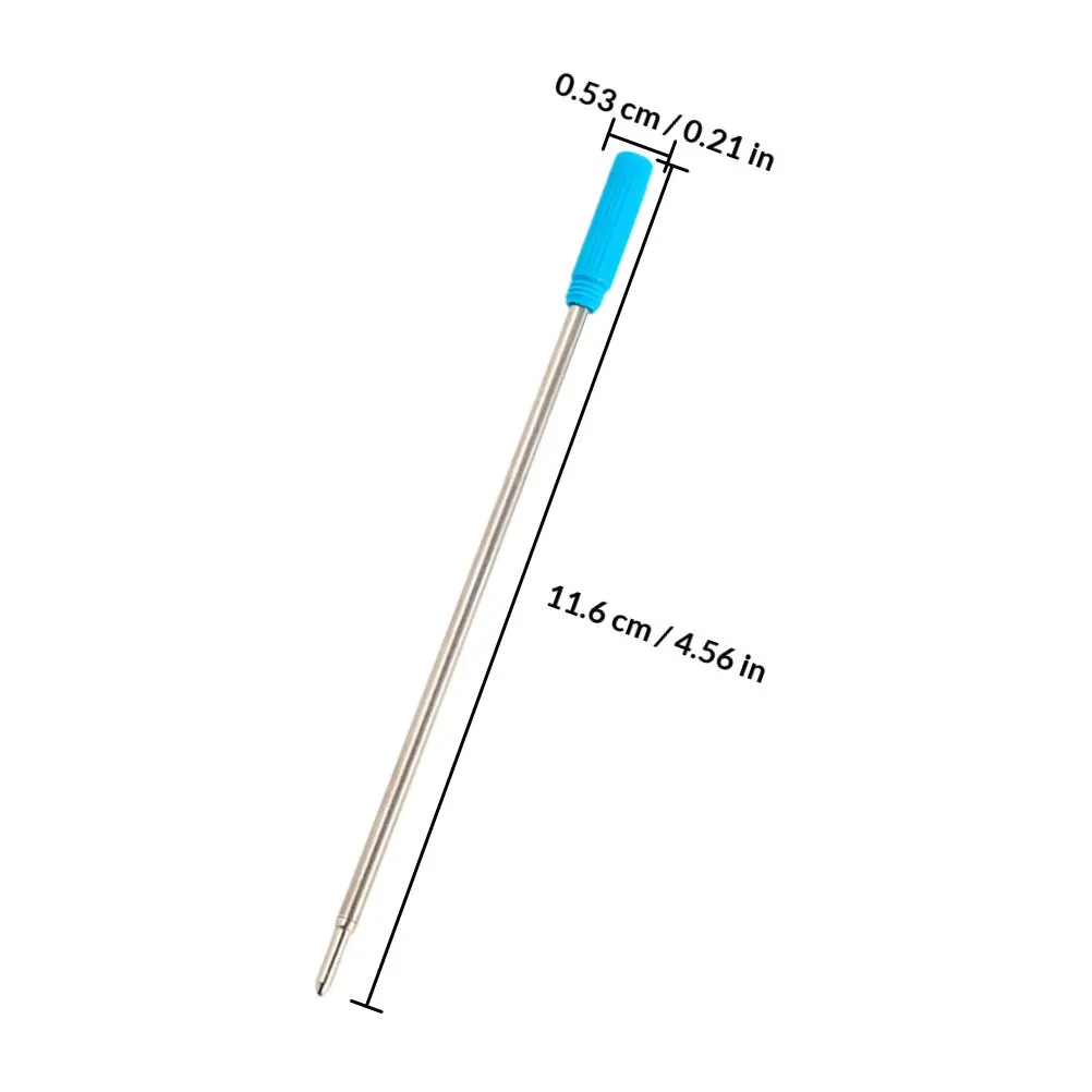 50Pcs Blue Metal Ballpoint Pen Refills Smooth Quick Dry Ink Versatile Compatibility Office School Home Business Stationery