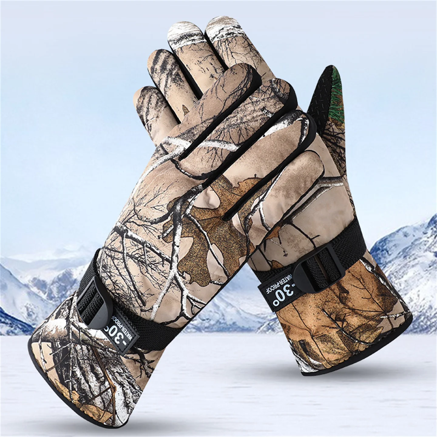 Hunting Camouflage Fishing Gloves Men And Women Autumn And Winter Warm Polar Fleece Gloves Motorcycle Waterproof Gloves