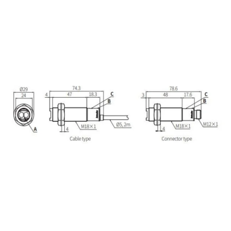 Sensore interruttore fotoelettrico M18 in metallo a riflessione diffusa NPN PNP DC12-24V AC90 ~ 250V distanza di rilevamento 10 cm regolabile NO/NC