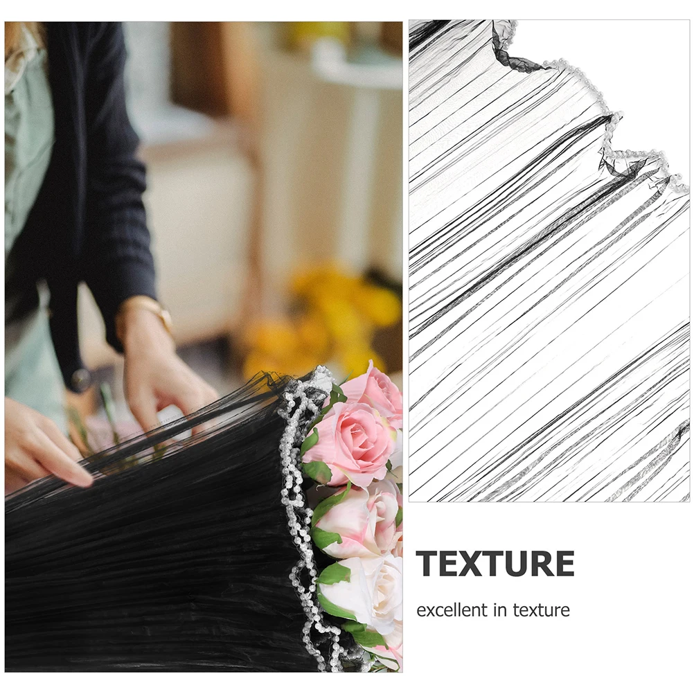 

2 Rolls Pearl Edge Mesh Flower Arrangements Supplies Florist Bouquet Accessories Tape Wrap Wrinkle Floral