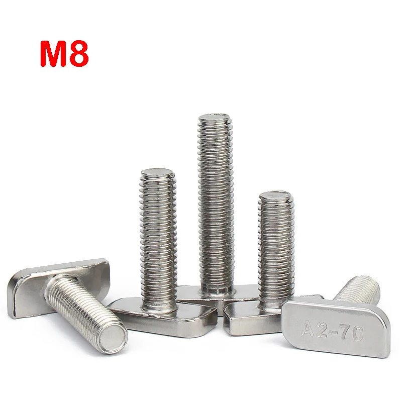 Square Head Hammer Head Bolts 304 Stainless Steel T Shape Scews Bolts M8