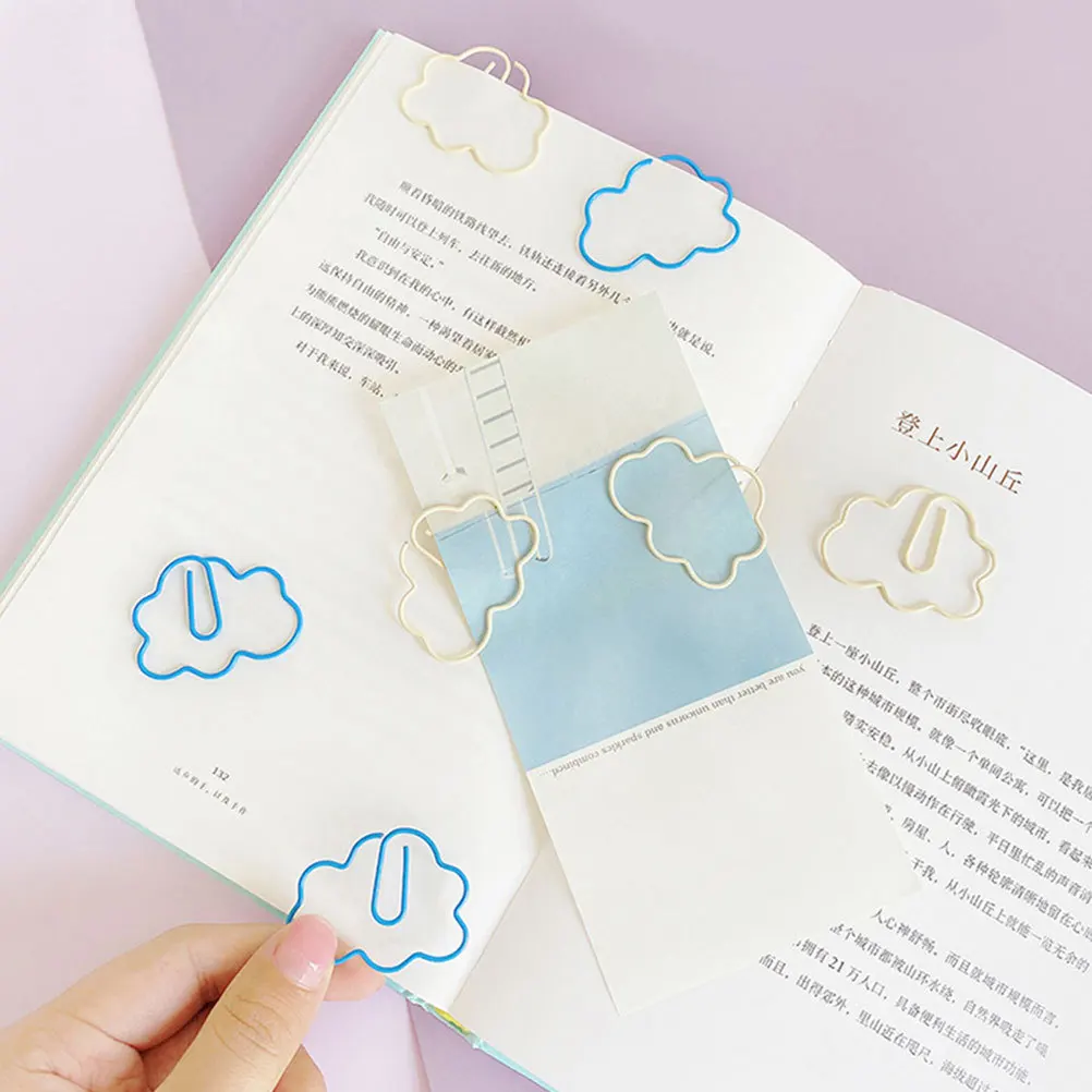 20Pcs Small Cloud Paper Clips Adorable Metal Bookmark Clips for Books Scrapbooks Envelopes Creative Office School Organization
