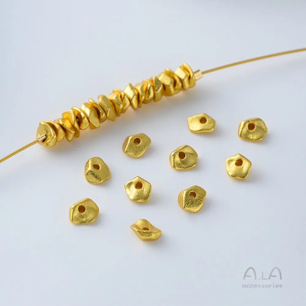 فاصل الذهب الغريني المطلي بالنحاس على شكل خاص فاصل الخرز عجلة النحاس فو إكسسوارات مجوهرات مطرزة يدويًا #6