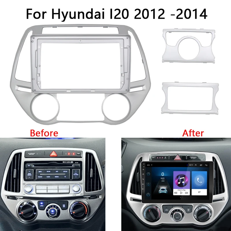 2 Din Android Head Unit Car Radio Frame Kit For HYUNDAI I20 2012 2013 2014 Auto Stereo Dash Fascia Trim Bezel Faceplate